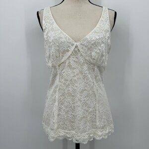 express white floral lace top women’s Sz L coquette fairy